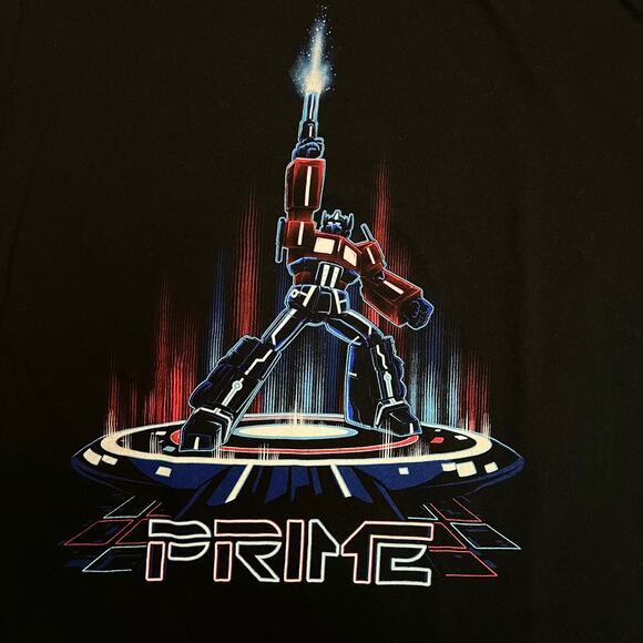 Transformers Optimus Prime T-Shirt Retro Tron Mashup Size Large Robot Anime Tee - Picture 3 of 11